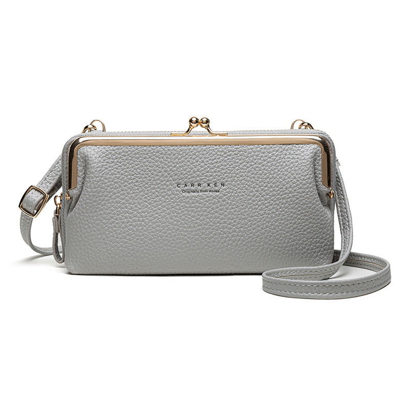 Korean Style Horizontal Lychee Pattern Diagonal Bag