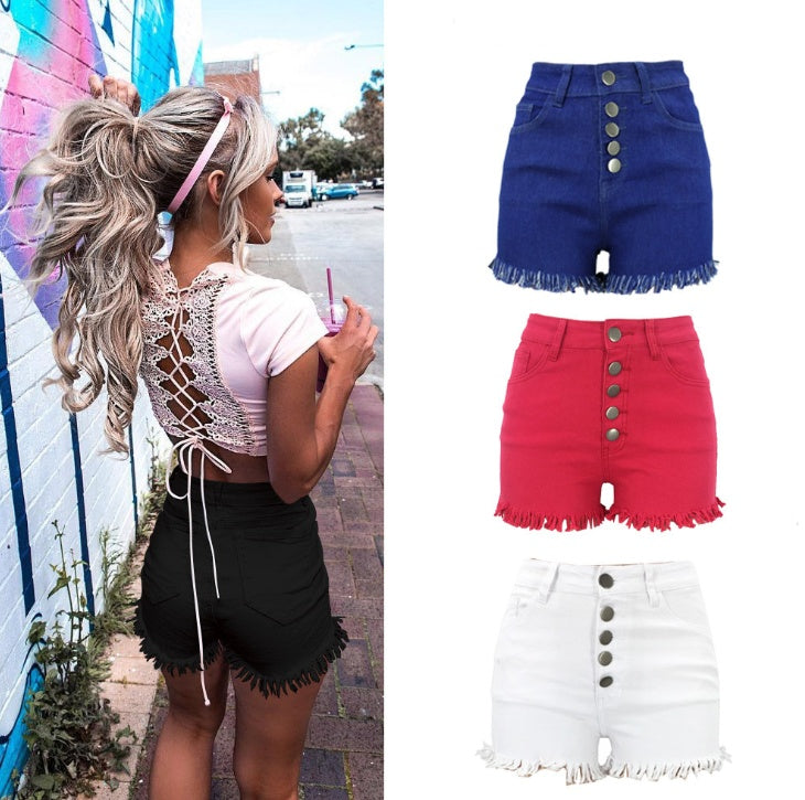 New high waist stretch shorts