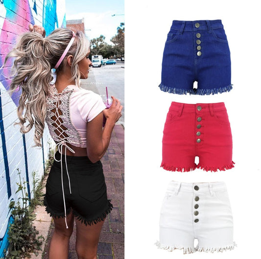 New high waist stretch shorts