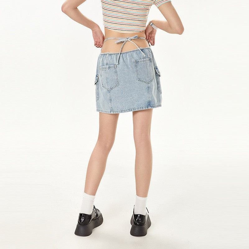 Women's American Retro Hot Girl Denim Skirt