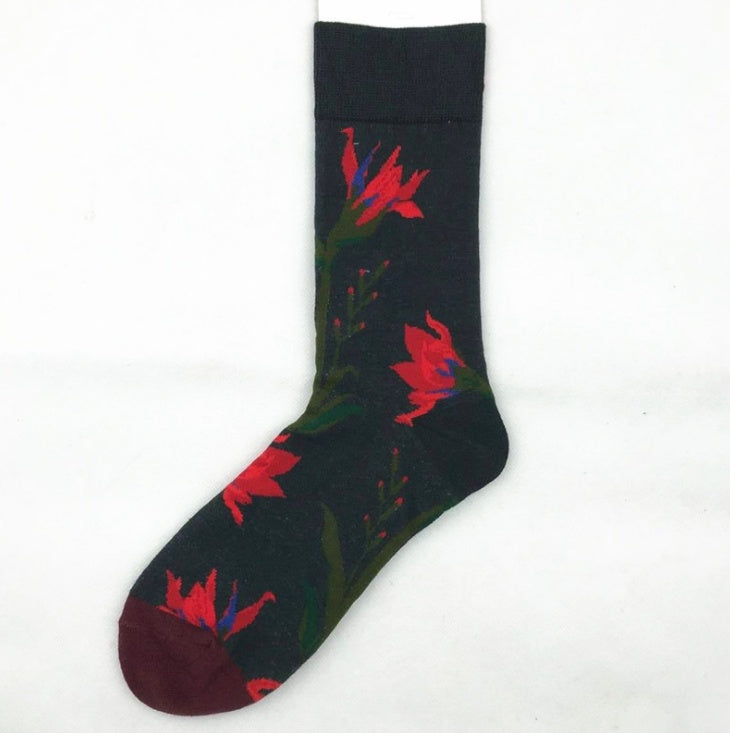 Mid tube ladies cotton cartoon socks jacquard socks