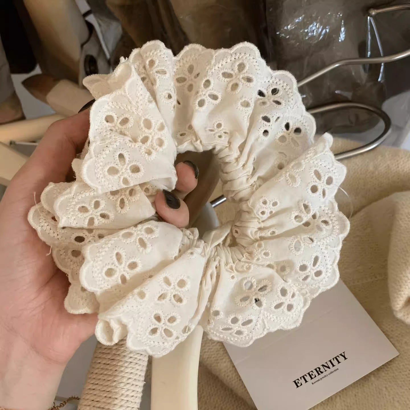 Retro Large Intestine Hair Band Female Hair Rope
