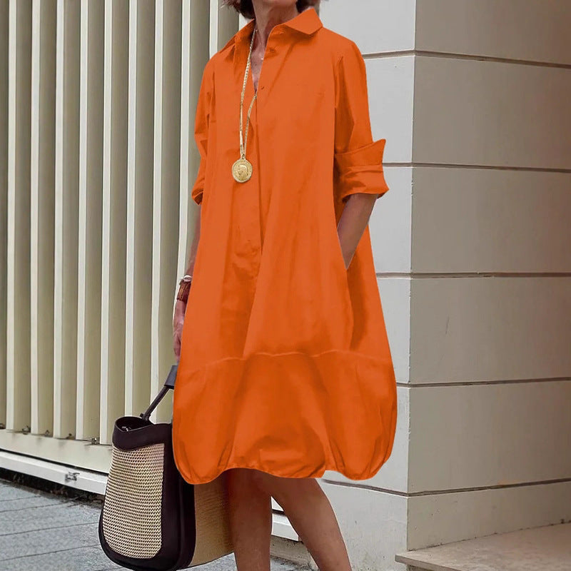 Women's Solid Color Fashion Single-breasted Hollow-out Long-sleeved Shirt