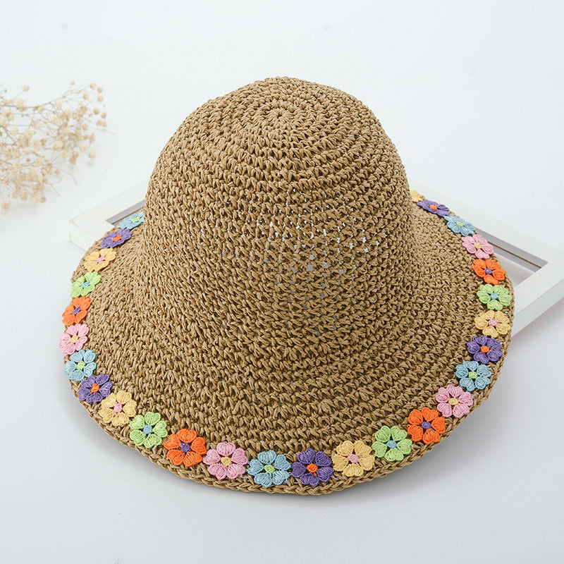 Small Flower Foldable Curling Sun Hat Beach Sun Hat Breathable Fisherman