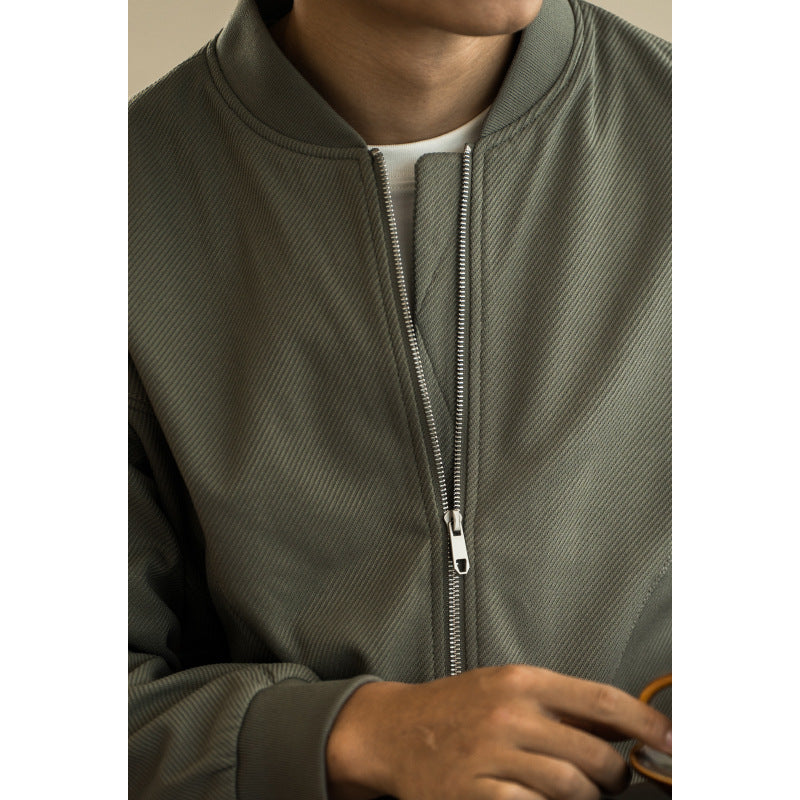 Men's Baseball Collar Simple Loose Casual Jacket