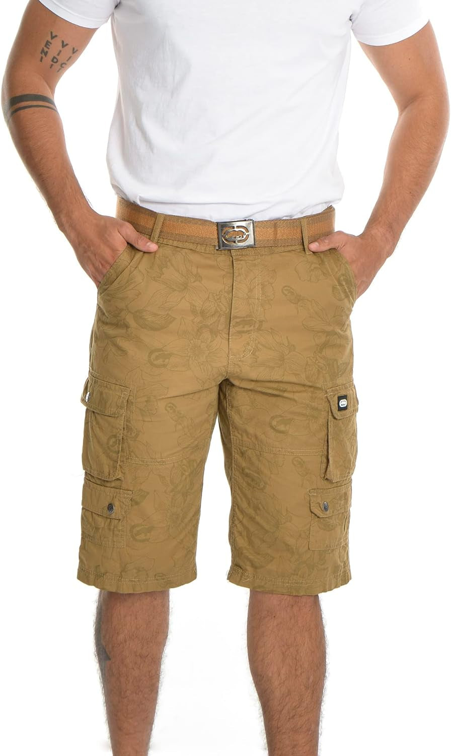 Ecko Cargo Shorts for Men – Twill Camo Mens Cargo Shorts with Belt Big and Tall
