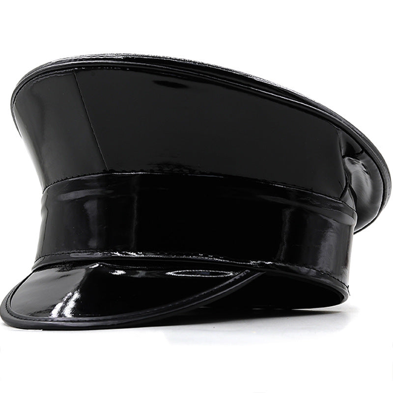 Laser Patent Leather Flat-top Cap Women's Party