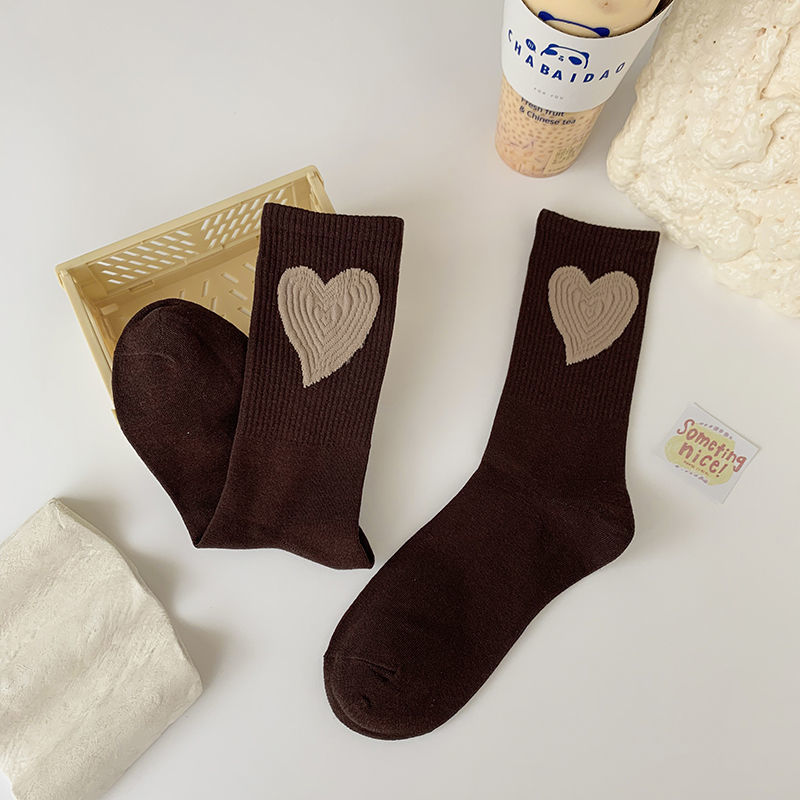 Socks Women's Big Love Medium Tube Macaron Color