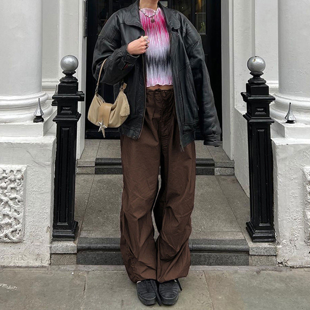 Loose Low Waist Casual Wide Leg Pants