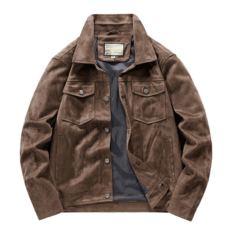 Fashion Personality Men's Thin Suede Jacket