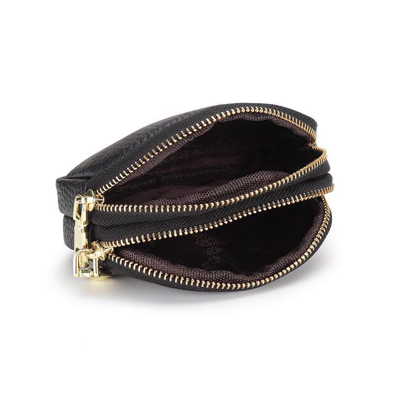Women's Genuine Leather Coin Purse Petite Cute And Handheld Mini Size