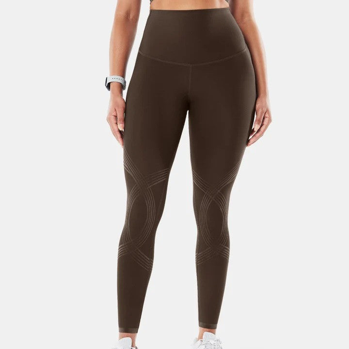 Womens High-waisted Butt-lifting, Form-fitting Workout Pants With A 3D Striped Design