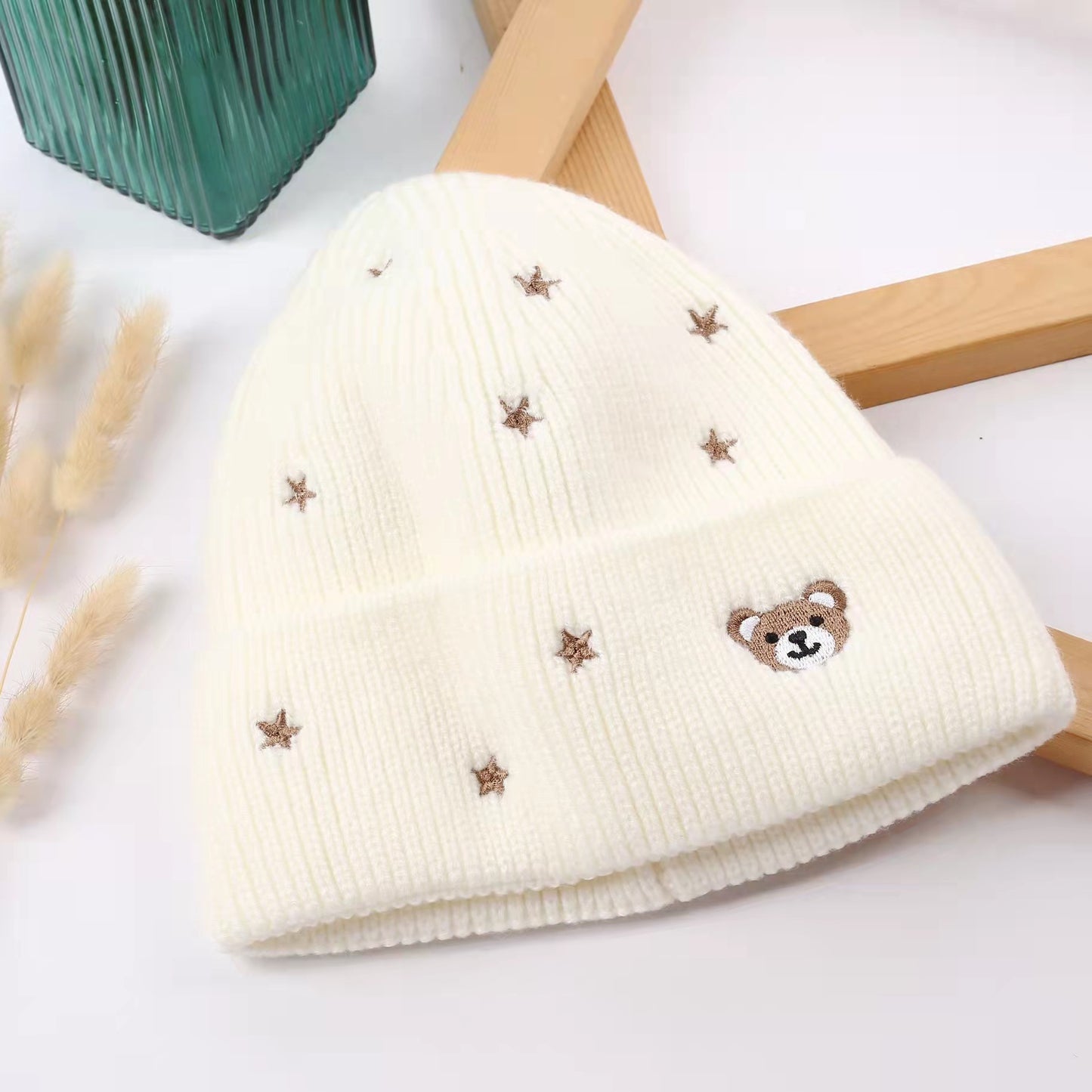 Ins Fashionable New Cute Teddy Bear Knitted Hat