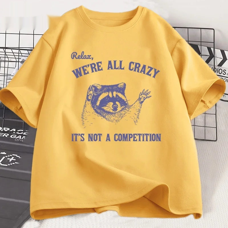 Summer Loose Short Sleeves T-shirt Men's And Women's Round Neck