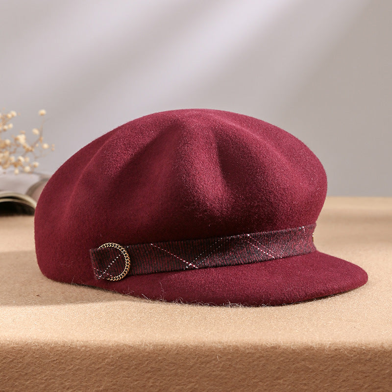 Women's Autumn And Winter Woolen Top Hat