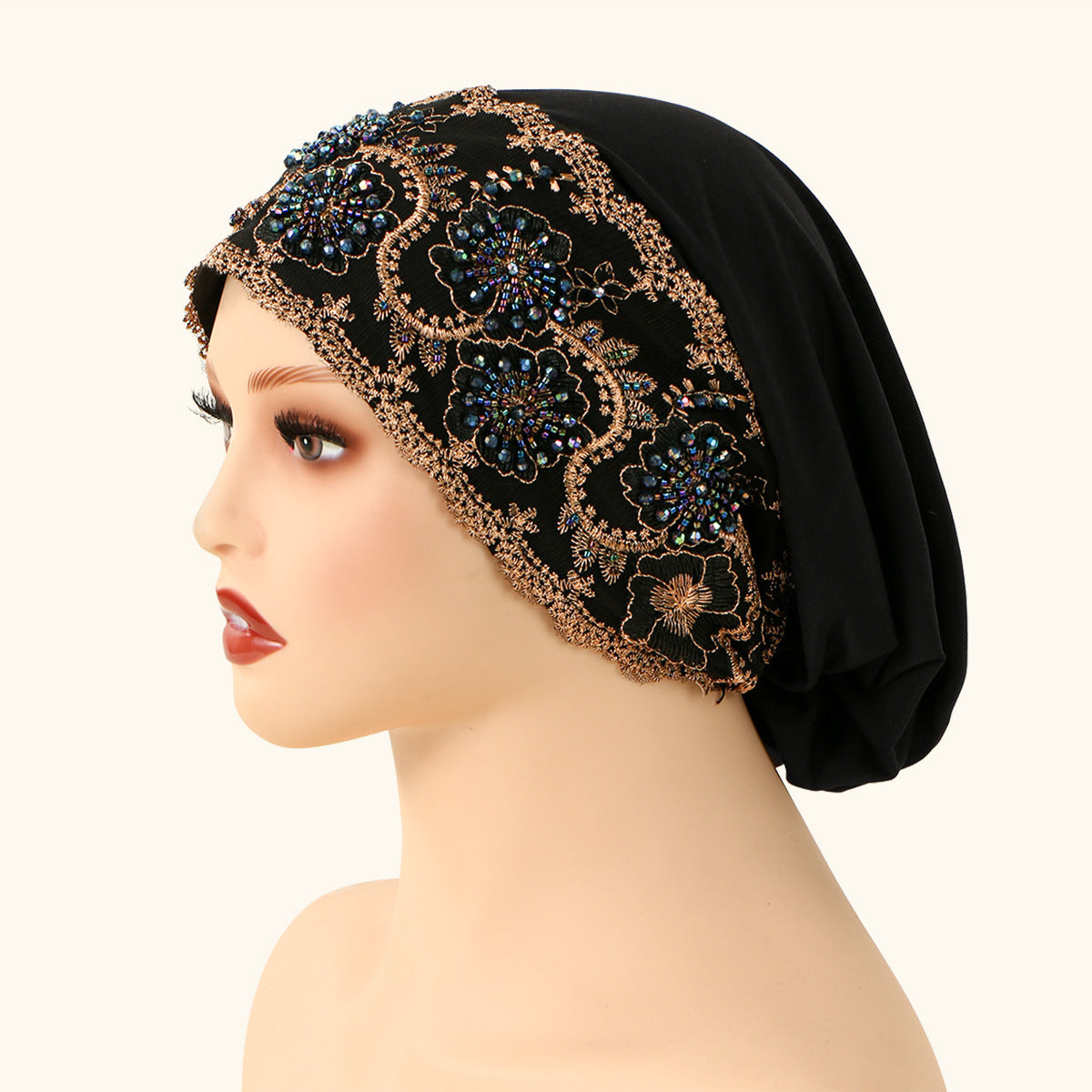 Beaded Lace Cap For Womenversatile