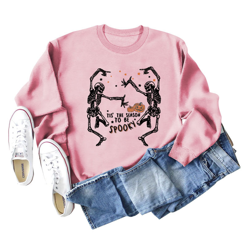 European And American Letter Print Loose Long Sleeve Sweatshirt