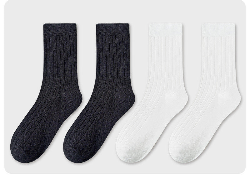 Men's Socks In Tube Pure Cotton Deodorant Solid Color
