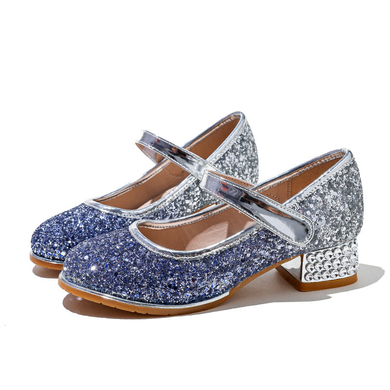 Fashion New Velcro Girls Heel Shoes