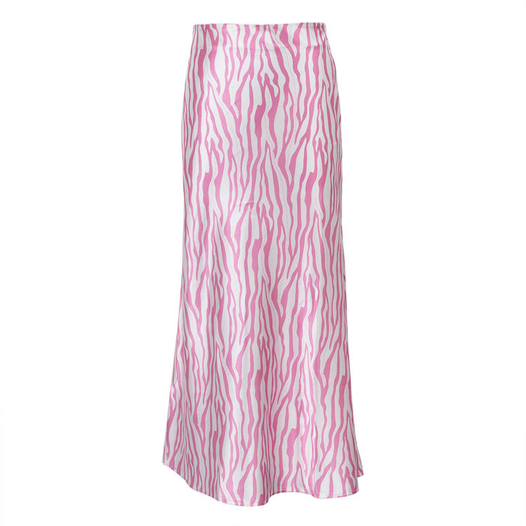 French Printed Skirt With Fashionable Fishtail