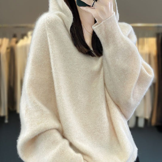 Women's Sweater Loose And Warm All-matching Thickened Bottoming V-neck