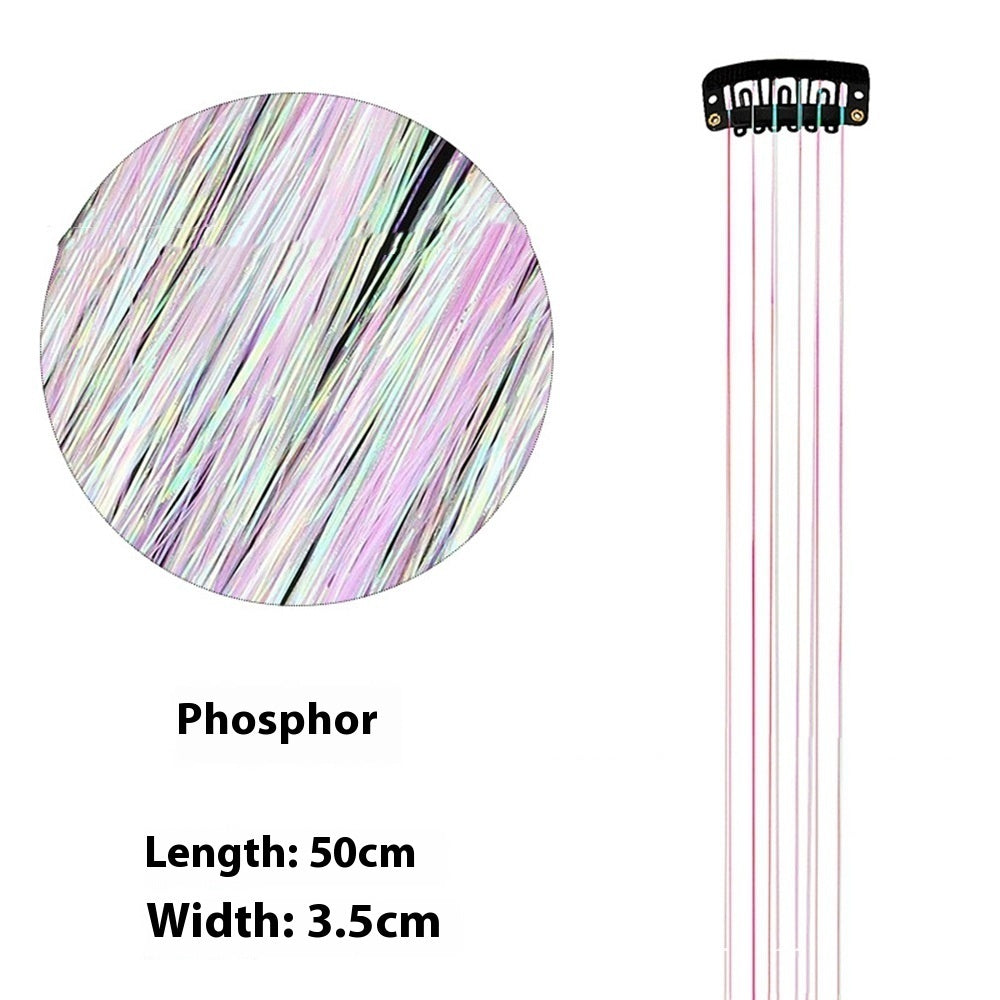 European And American Gold And Silver Wire Clip Wig Female Laser Wire