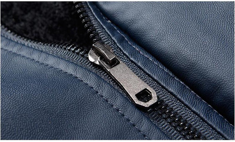 Herre Plus Fleece Cropped Læderjakke Baseballuniform