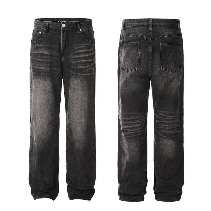 American High Street Washed Distressed Skinny Jeans Retro Straight