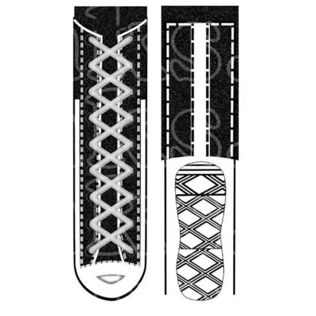Fashion Canvas Shoes Graphic Print Socks
