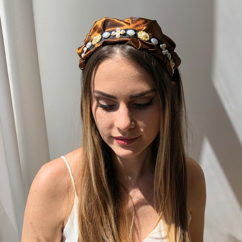 Ins Retro Style Creative Imitation Pearl Press Hair Headband