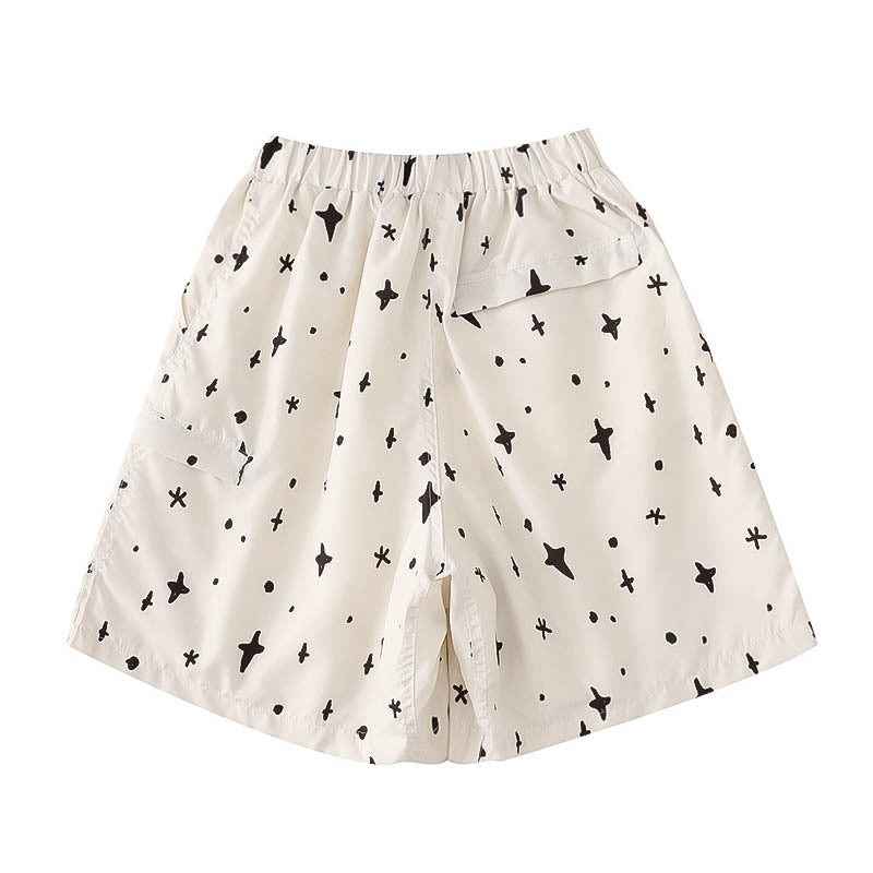 Black And White Stars Loose Casual A-line Shorts