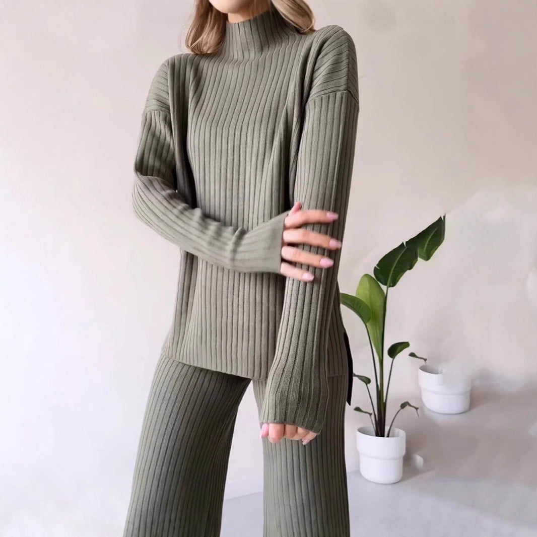 Stylish Minimalist Relaxed Fit Womens Long Sleeve Set