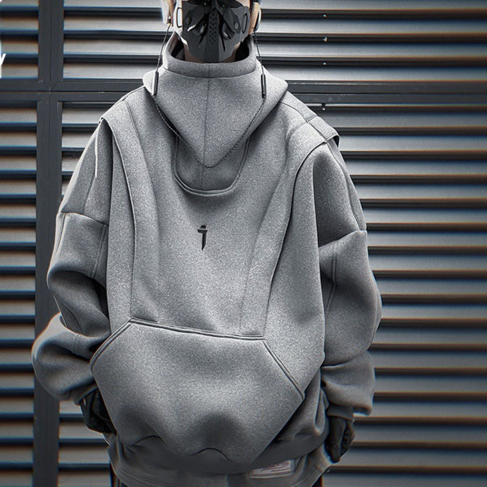 New Trendy Spacewalk Machine Armor Sweater Men's Loose Casual Hooded Top