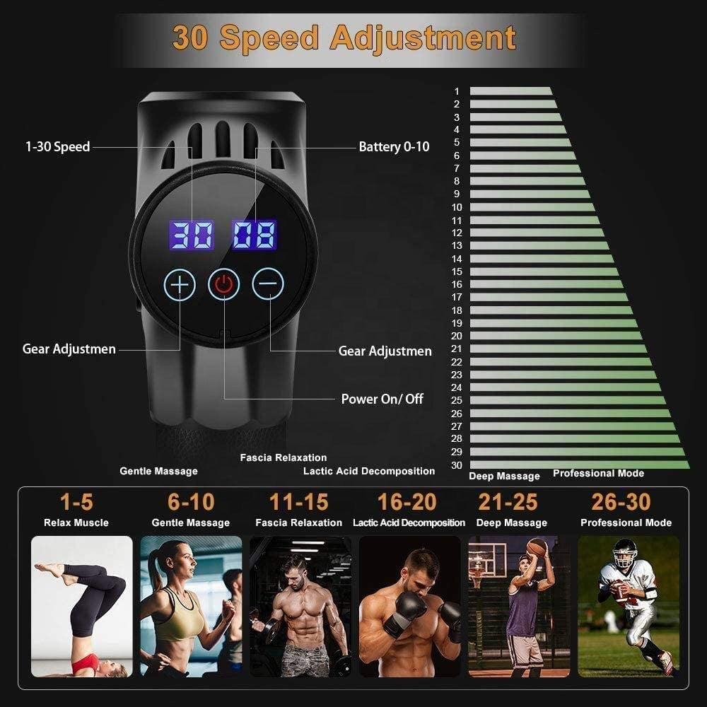 Factory Direct Sales Fitness Massage Gun Muscle-relaxing Tool 8 Head Household Electric Massager