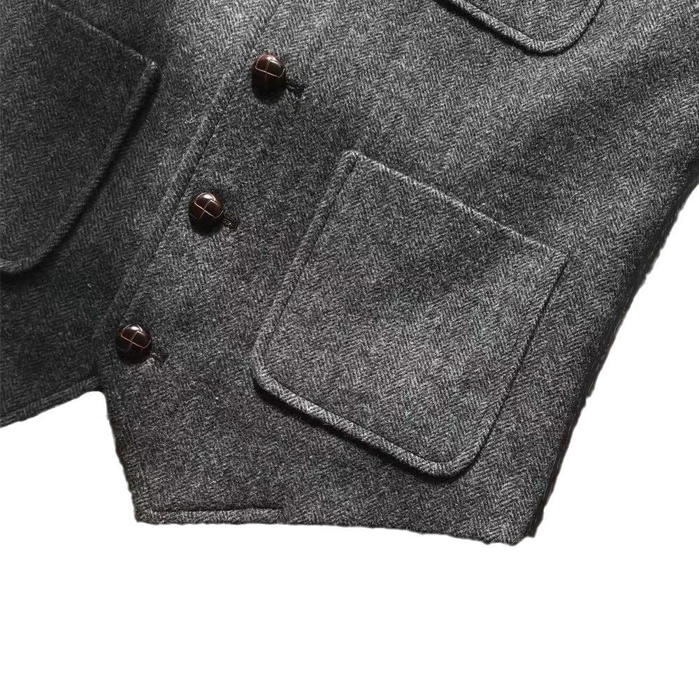 Mens Retro Khaki Hunting-Style Multi-Pocket Casual Vest