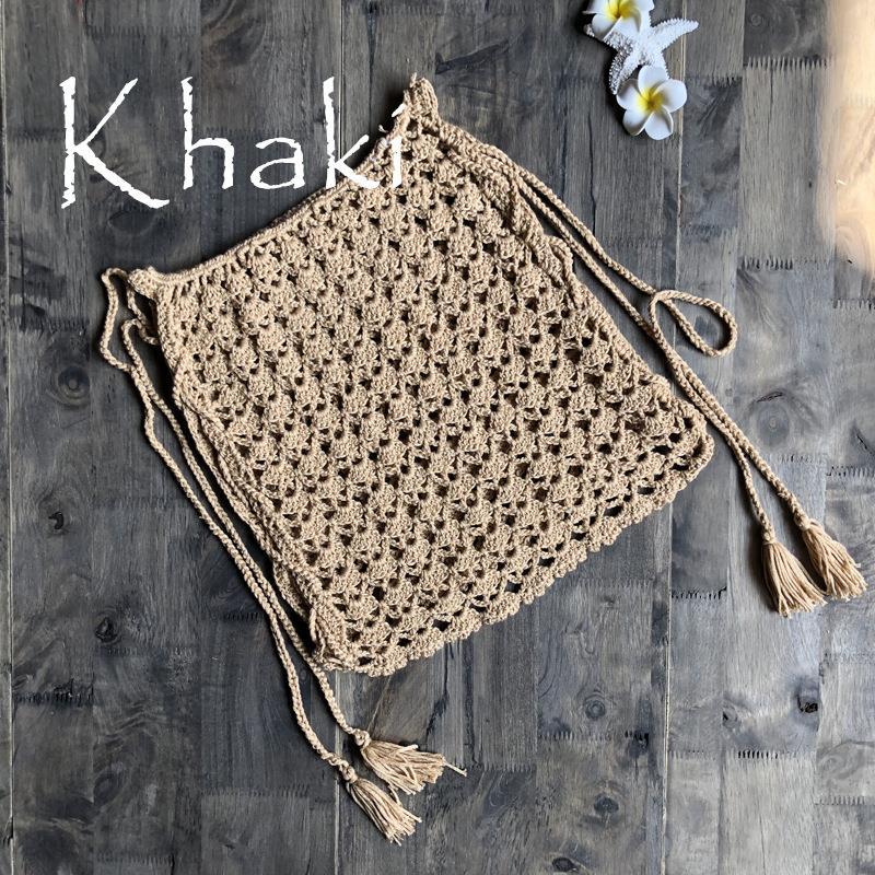 Lace Up Hand-knitted Short Swimsuit A-line Skirt