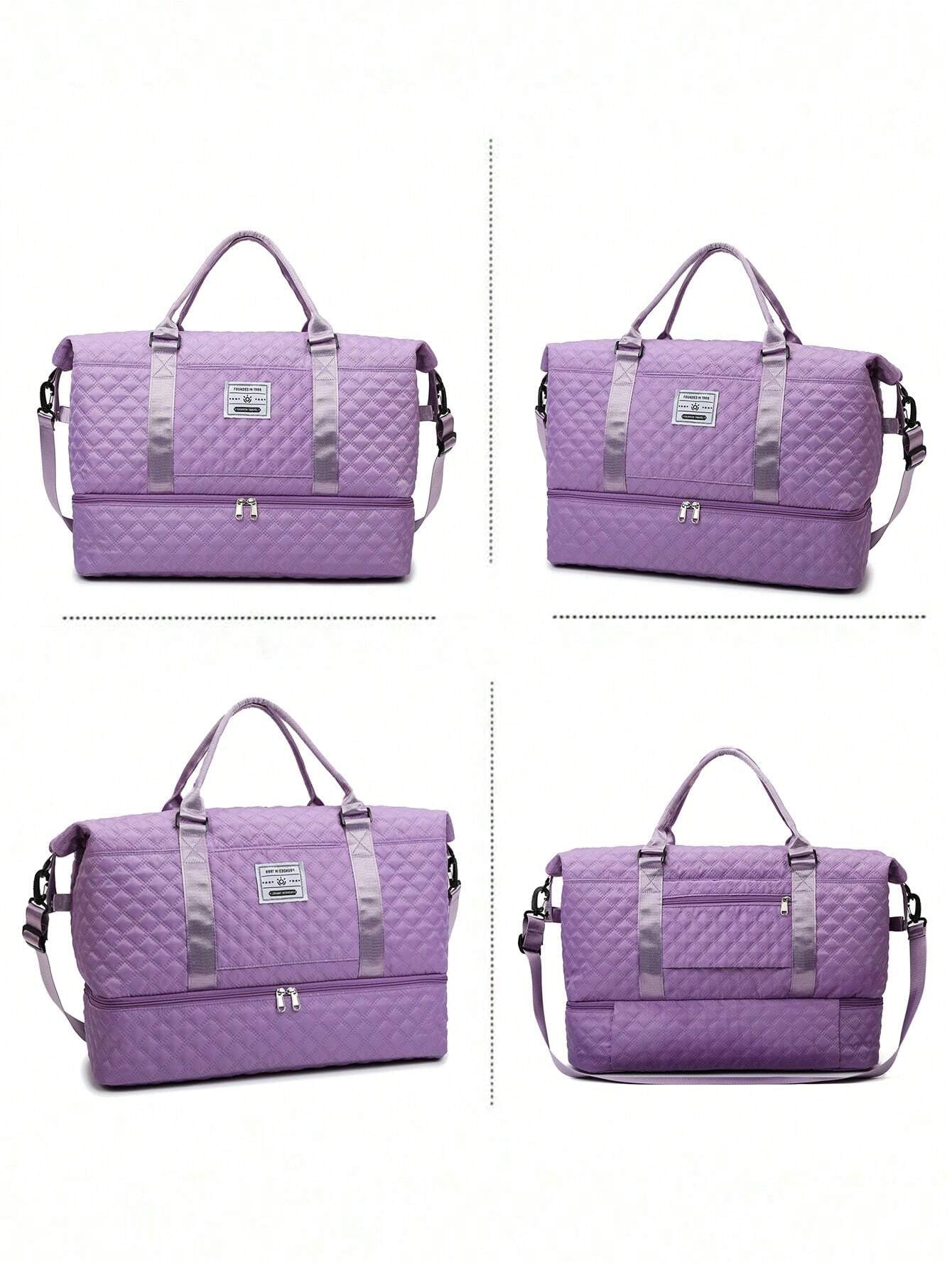 2PCS Large Capacity Travel Duffel Bag, Wet and Dry Separation Fitness Bag, Weekend Overnight Shoulder Bag, Hospital Necessary Mommy Bag, Travel Bag, Holiday Bag, Weekend Bag, Overnight Bag, with a Pull Bar Bag, with Shoe Storage, Durable Boarding Bag, Cosmetics Storage Bag