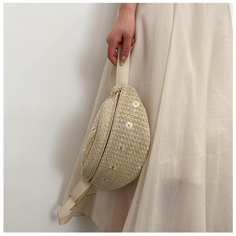 Women's Fashion Simple Straw Crossbody Bag