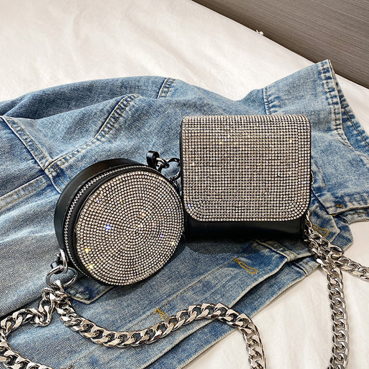 New Western Style Diamond-encrusted Chain Messenger Bag Fashion