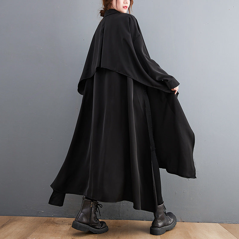 Loose Long Large Slit Shirt Dress For Women