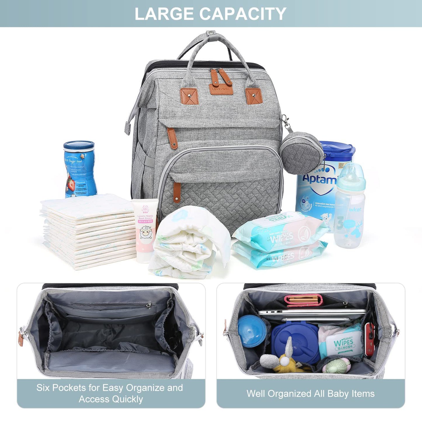 Folding Crib Anti-mosquito Stroller Large Capacity Baby Bag
