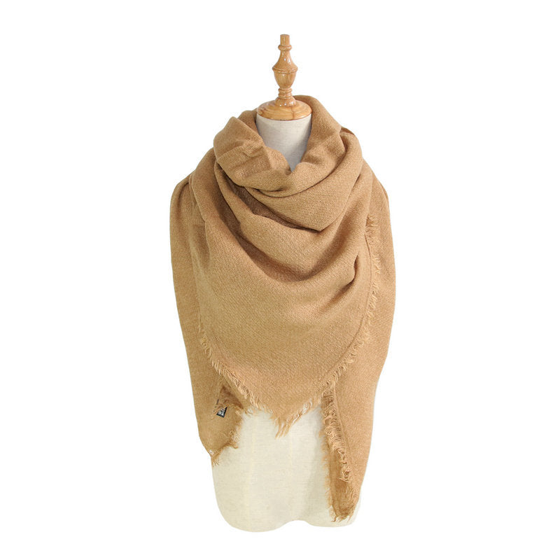 Faux Cashmere Oversized Solid Scarf