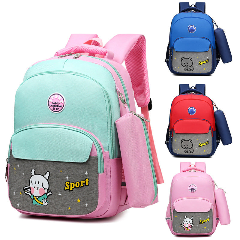 Girls' Lightweight Ridge Protection Backpack For Elementary School Students
