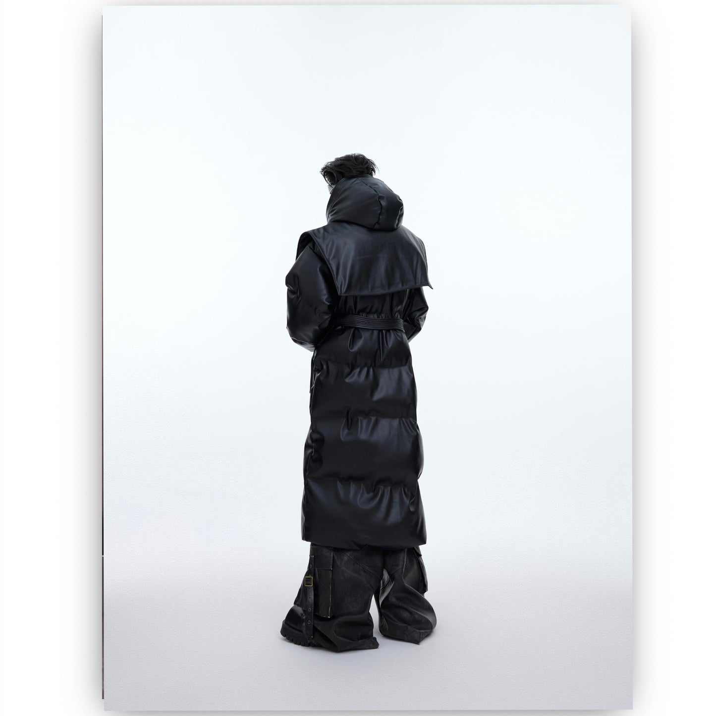 Hooded Shawl Thickened Leather Cotton Jacket