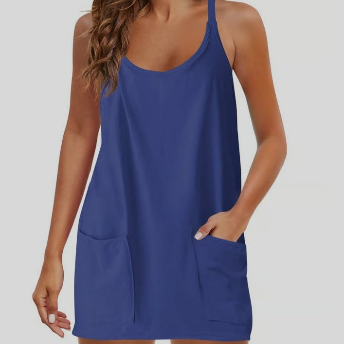 Tops With Narrow Straps One-piece Shorts Jumpsuit Casual Suit