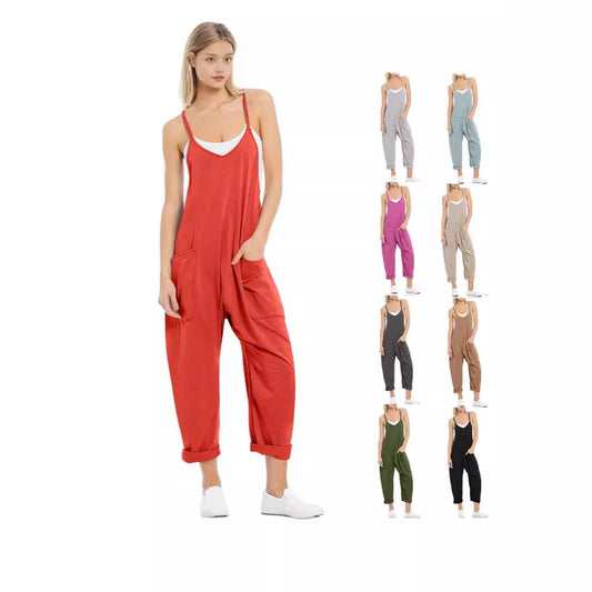 Plus-size Casual Knitted Overalls With Suspenders