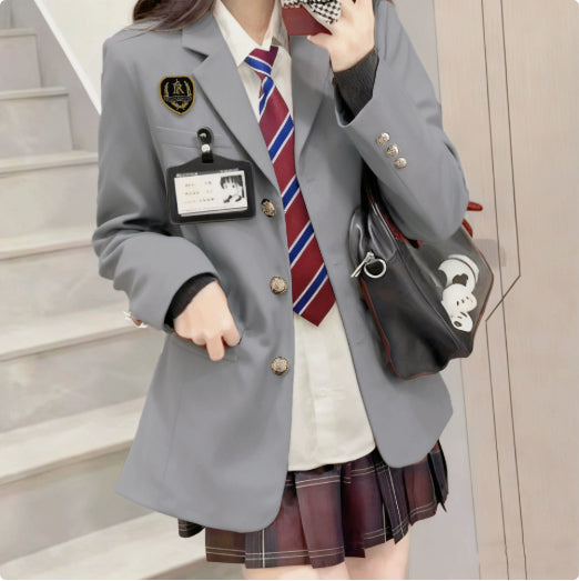 Springautumn Korean Style Navy Blazer For Women