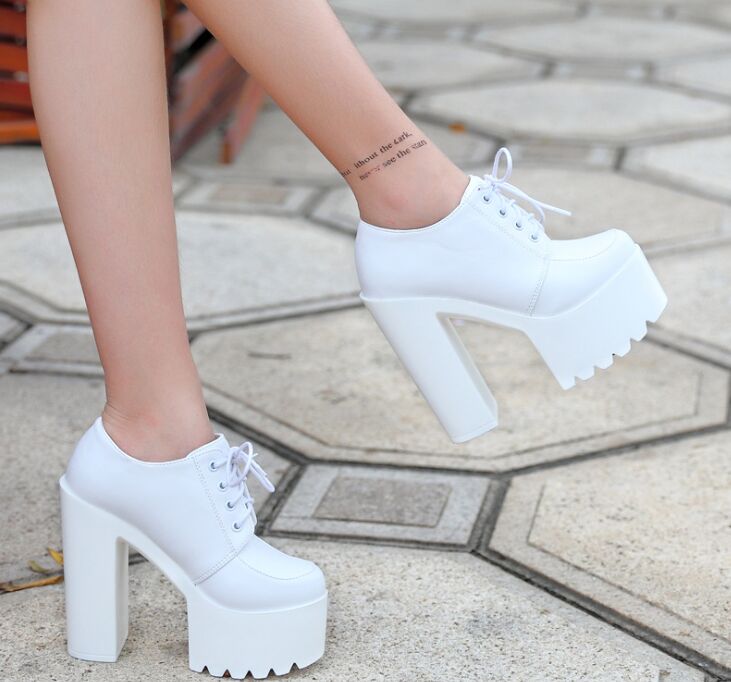 Fall New Super High Platform Hate Sky High Lace-up Women's Shoes