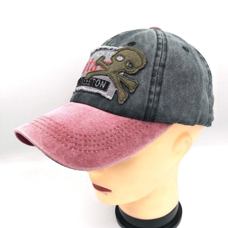 Embroidered Letter Skull Baseball Cap