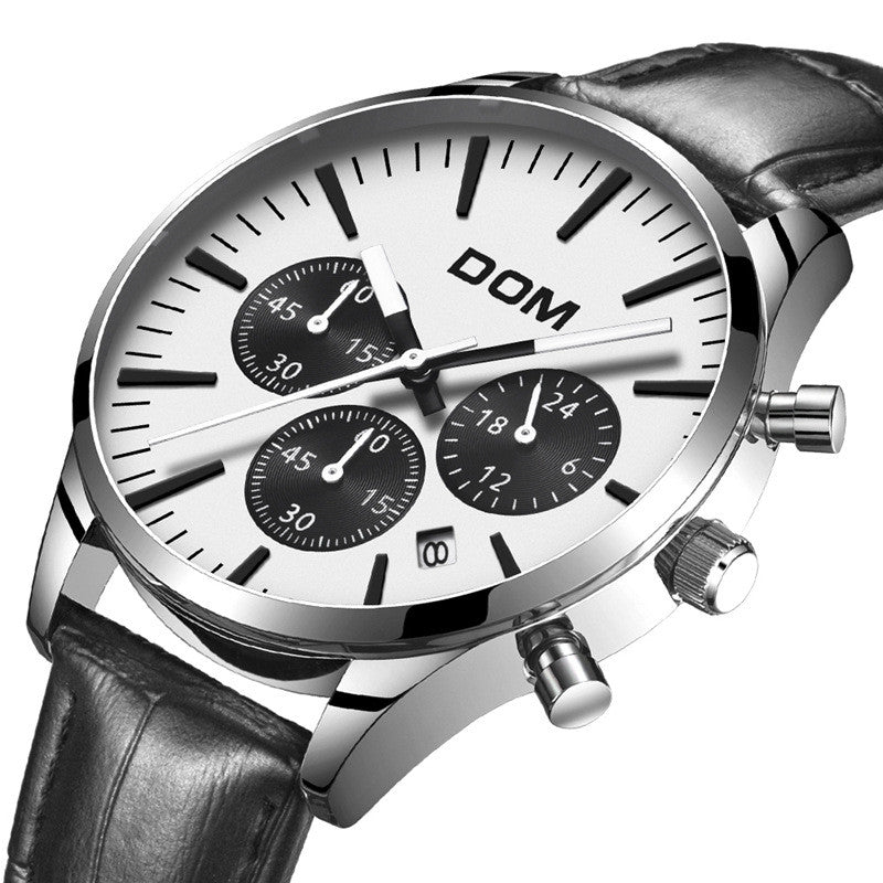 Men's watch with three eyes belt